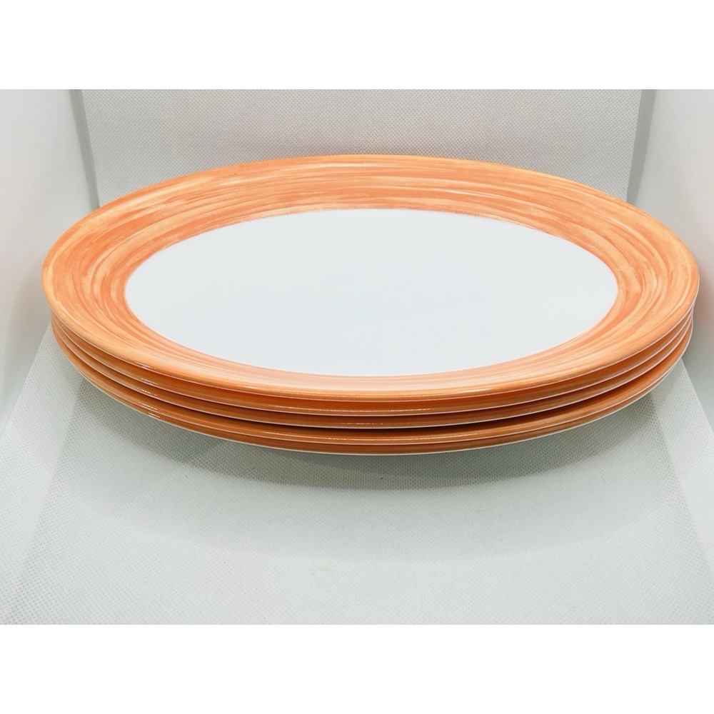 Vintage Arcoroc Orange Brush Oval Plate / Platter Set Of 5  Tableware France‎ - Picture 2 of 4